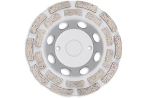 BOXTEC Plateau de ponçage diamant qualité supérieure Meule diamantée à double rangée 22,2 mm Pour béton et autre avec un retrait de matériau très efficace - Diamètre: 125 mm - 5 mm – PRO