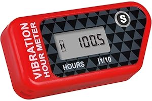 Yooreal Contaore a Vibrazione, Ore di Manutenzione per Motore Diesel a Gas Generatore Alimentato Compressore Moto Spazzaneve Rimorchio Motolivellatrice Idropulitrice