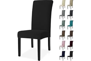 Ystyle Housse de Chaise 6 Pièces, Extensible Housse Chaise Salle à Manger, Universel Housse pour Chaise, Housses de Chaises Lavable, Moderne Couvre Chaise Protege Chaise Decoration, Noir