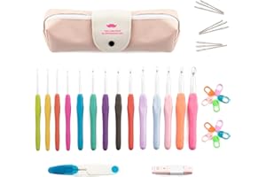 PAIDE P Agujas de Ganchillo, Kit Completo para Tejer con Accesorios Crochet en Estuche Portable, Regalo para Cumpleaños Principiantes (36 pcs)