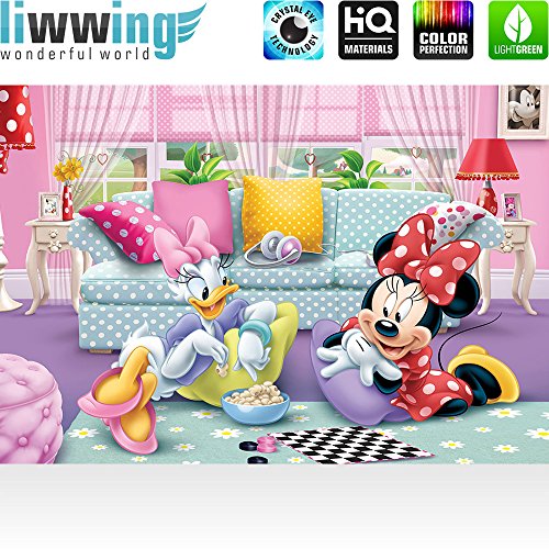 Fototapete 254×184 cm PREMIUM Wand Foto Tapete Wand Bild Papiertapete – Mädchen Tapete Disney Micky Maus Disney Minnie & Me Kindertapete Daisy pink – no. 2599 - 2