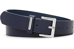 WHIPPY Women Leather Belt for Jeans Dresses Trousers Fashion Casual Belt with Silver Square Buckle