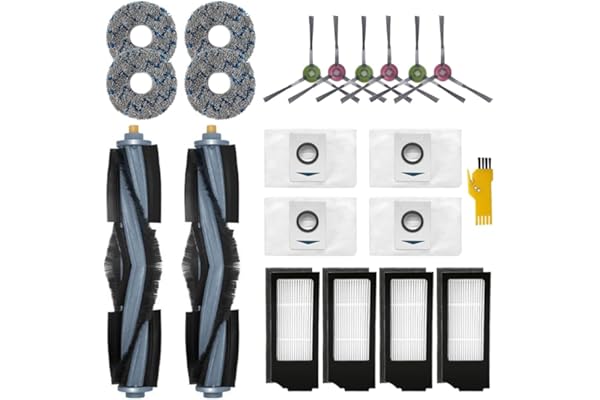 Laimaiou Kit d'accessoires pour ECOVACS DEEBOT X1e OMNI & X1 OMNI & X1 TURBO & X1+ Robot Aspirateur 20 Packs Brosses Roulantes, Filtres, Brosses Latérales, Chiffons, Sacs