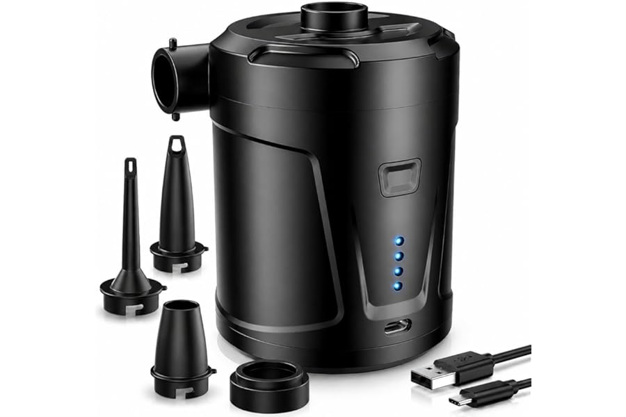 SUPPOU Pompa Elettrica, 5200mAh Pompa Elettrica per Materasso Gonfiabile può essere rapida per Gonfiare e Sgonfiare, Adatto p