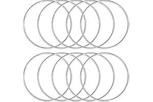 KALIONE Anelli in metallo per il fai da te, 10 pezzi, 25 cm, anelli in metallo argentato, decorazione per acchiappasogni, anello macramè, tecnica di avvolgimento, floristica, ghirlanda di nozze