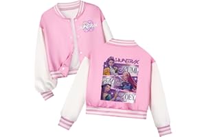 GENERIC K-Kpop D-Demon H-Hunters Baseball Jacke Kinder Mädchen Anime Drucken Pullover H-Huntrix Vintage Anime Langarm Varsity Bomber Mantel Sweatjacke
