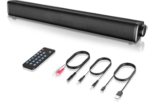 VERSIONTECH. VersionTech PC Soundbar, Wired & Wireless Bluetooth BT Computer Speakers with Remote Control RCA,AUX, Portable USB Home Theater Stereo Sound Bar for Desktop Laptop