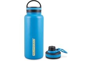 Polar Gear 1 Litre Vacuum Insulated Stainless Steel Water Bottle - 12H Hot, 24H Cold - Blue