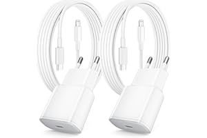 Chargeur Rapide pour iPhone, Lot de 2 PD 3.0 Prise USB C avec 2M Cable Lightning for iPhone 14/14Pro/13/13 Mini/13 Pro/13Pro Max/12/12Pro/12 Pro Max/11/11 Pro/ 11 ProMax