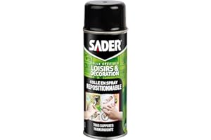 BOSTIK Sader Colle en Spray Repositionnable pour Loisirs et Décoration – Tous Supports – Collage de Photos, Posters, Pochoirs, Patchwork – Transparente et Sans Traces – Bombe Aérosol de 200ml
