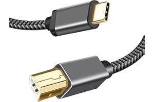 XATGIOUY Cable MIDI USB C a B, Cable Impresora USB C de 2M para Computadora Portátil, Samsung, Huawei, MacBook, Controlador MIDI, Teclado, Impresora, Escáner, Interfaz de Grabación de Audio y Dispositivos