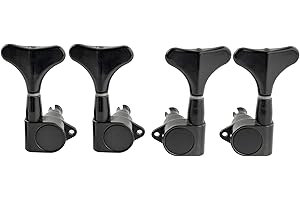 Musiclily Pro Mécaniques Basse Eco 2x2 Scellés pour Ibanez Style Basse Electrique, Noir(lot de 4)