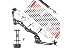 surwolf Compoundbogen Set Bogenfischen 30~55LBS Einstellbare, Bowfishing Reel,Bogen und Pfeil Set Jagdbogen für Erwachsene Jugend Angeln Jagd, Zielschießen,Rechts&Links Hand