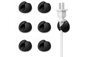 Kabelklämmor, USB grenuttag kabelhanteringsorganisatör, svart kraftig överspänningsskydd sladdhållare (svart, medium)