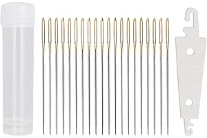 YUZHOU 100 PCS Large Eye Blunt Needles Sewing Set, 40mm/1.57inch Stitching Needles Embroidery Needles Hand Sewing Big Eye Needles Knitting Needles Sewing Darning Needles Easy Thread with a Threader for Craft