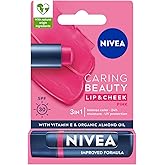 NIVEA SPF30 Pembe Renkli Dudak Bakım Kremi,4,8gr,24 Saat Nemlendirme,E Vitamini,Organik Badem Yağı,Shea Yağı,Dudak Ve Yanakla