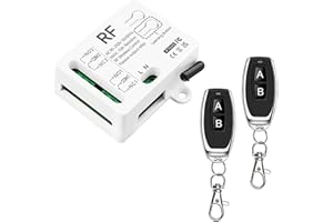 Tedeligo 433mhz Commutateur De Telécommande Sans Fil, 2 Canaux AC 220V 230V 240V 10A Relais Récepteur Avec 2 Émetteur Pour Porte De Garage Volet Roulant Lumières Pompes