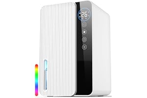 ZENOLIX Dehumidifiers for Home, 1.8L Dehumidifier for Bedroom, Quiet Portable Dehumidifier with 6/8/12H Timer, Auto Defrost, Auto Shut Off & RGB Light for Drying Clothes Bathroom (650ML/Day)