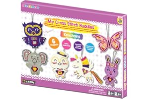 C.S.KIDS C.S. Kids BS14 Magic World DIY 6-in-1 Keychain - My Cross-Stitch Buddies, Educational Arts & Crafts Gifts, Bunny, Koala, Owl, Butterfly, Unicorn, Penguin