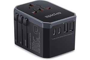 EPICKA Adattatore Universale da Viaggio 30W, Adattatore Presa Universale da Viaggio, Adattatore Giappone da Viaggio con 3 USB-C, 2 USB-A, Adattatore Spina per Italia USA UK Australia, Nero