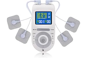 EMS/TENS Gerät,Layhou 3-in-1 Reizstromgerät mit 2 Kanäle tens gerät schmerztherapie,12 Massagemodi 40 Kraftstufen einstellbarer Timer ür Schmerzlinderung Arthritis und Muskelschmerzen, 4 Elektroden
