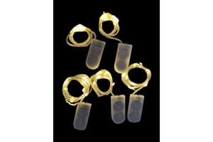WHSCWP LED String Lights 5 Pack, 10mm10 LED Fairy Lights Battery Operated, Copper Wire Light for Home Garden Wedding Party Christmas Halloween Concerts Bars Clubs Hotels (Warm White)