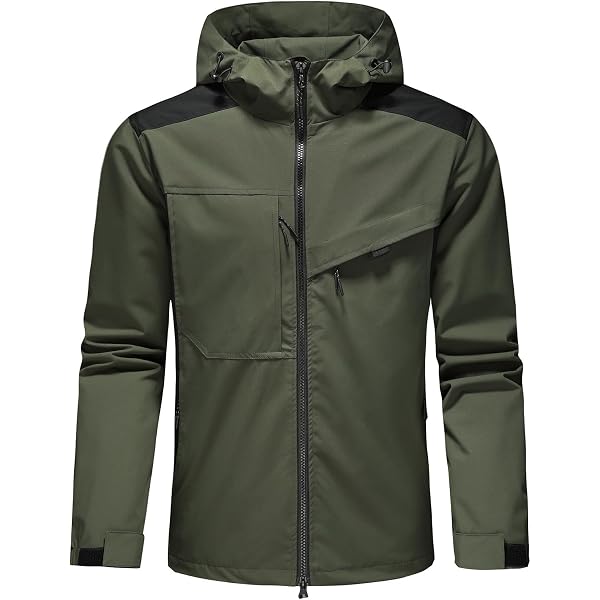 Sweat à Capuche Colorblock Pour Hommes - Zippé, Léger, Pour Sport Et Quotidien