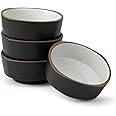 Shay Ceramic Bowl Set for Snacks, 300ml, 4 Pieces, Black | Snack Bowl | Matte Finish | Premium Stoneware | Microwave Safe (Japandi Snack Bowl Set of 4 - Black)
