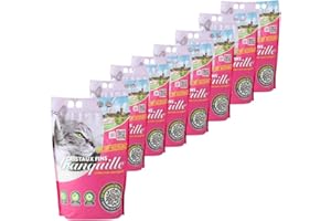 Tranquille - Litière pour Chat Silice Cristaux Fins et Charbon Actif 3,70L - Lot de 8