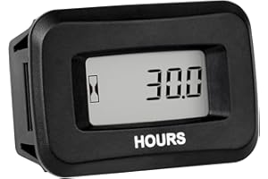 Runleader Digital LCD-Betriebsstundenzähler-Kit,AC/DC 5 V bis 277 V,Verwendung für ZTR-Rasenmäher-Traktorgenerator Golfwagen Clubauto Scrubber Marine ATV-Motorkompressor und gasbetriebene Geräte