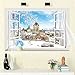 Produktbild Quen 3D Vinyl Wand Aufkleber Aufkleber, Fenster Rahmen Style Hochwertige Home D ¨ ¦ cor Art Abnehmbare Wand Aufkleber 89 cm * 56 cm