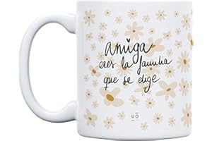 UO Taza de regalo con mensaje Amiga eres familia, regalo para amigas, 350 ml