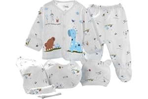 GAJAOUS Ensembles de vêtements en coton pour bébés garçons et filles nouveau-nés de 0 à 3 mois, comprenant des hauts, un chapeau, un pantalon et une tenue assortie