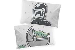 Jay Franco Star Wars The Mandalorian The Cutest Bounty 100% Cotton Pillowcase Set - 2 Pack