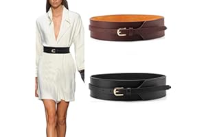 Toptim Women Wide Knotted Belt Design Windbreaker PU Leather Waistbands Simple Wild Belt