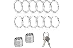 IUKUNNE 100pcs Porte Clé,Anneau Porte Clé D'Acier Inoxydable,25mm porte-clés divisé,Nickel Plaqué Métal anneau clé en acier inoxydable pour Clé de Maison Clé de Voiture et DIY Artisanat d'art