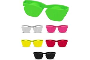 SPORTS WORLD VISION 6PC Estuche para lentes de contacto con Diseño de gafas de sol | Porta lentes de contacto de colores con tapa abatible y diseño plano | Solución para lentes de contacto de viaje