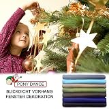PONYDANCE 2 Stück Verdunkelungsvorhänge blickdichte Schal mit Ösen, Energiespar & Wärmeisolierend, Breite 140cm - 2