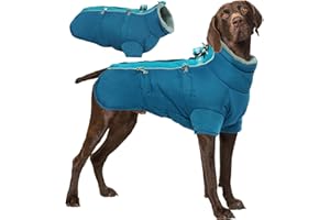 Katzinst Hunde Wintermantel, Wasserdichter Hundemantel mit Beinen Reflektierend Hundejacke mit Bauchschutz Hundebekleidung Outfit Hundemantel für Grosse Hunde, Deutscher Schäferhund Labrador, 2XL