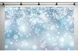 APROPHIC Foto Hintergrund, Weihnachten Foto Hintergrund, Party Geburtstag Dekoration Familie Banner Winter Schneeflocke Fotografie Weiß Blau (210x150cm)