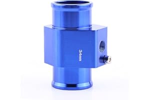 VGEBY Auto Wassertemperatur Adapter, Universal Wassertemperatur Verbindungsrohr Fit Metallrohr Schlauch Temperatursensor Manometer Kühlerschlauch Adapter mit Schellen(34MM)
