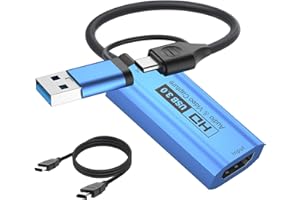 YCE Videoaufnahmekarte 4K HDMI auf USB-C/USB 3.0 1080P Capture Card Game Capture HDMI bis USB Adapter Laptop verbinden für Live Streaming,Gaming,Videokonferenz
