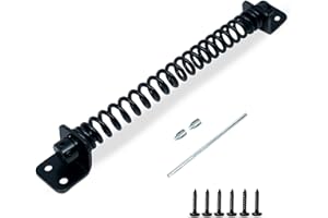 ZAVIA Gate Spring Closure for Wooden Gate | 8” Adjustable Metal Spring Automatic Door Closer with Black Powder Coating, Ideal for Outdoor Usage Door Closer Spring Fittings Included