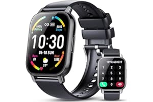 Hoxe Reloj Inteligente Hombre Mujer, 1.85" Smartwatch con Llamadas Bluetooth, 112 Modos Deportivos, Smart Watch Pulsómetro/Monitor Sueño/Podómetro, Impermeable IP68 Pulsera Actividad para Android iOS