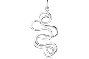 MATERIA BY MATTHIAS WAGNER Materia Ka-343 Women's Pendant 925 Silver Large Modern Curved Fire Flames Love with Jewellery Box