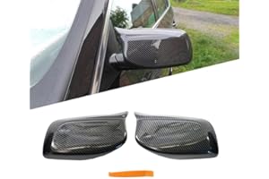 KYYET Carbon Fiber Look M Style Side Wing Mirror Cover Caps For 5 Series E60 E61 E63 E64 2003-2007 Pre-Lci