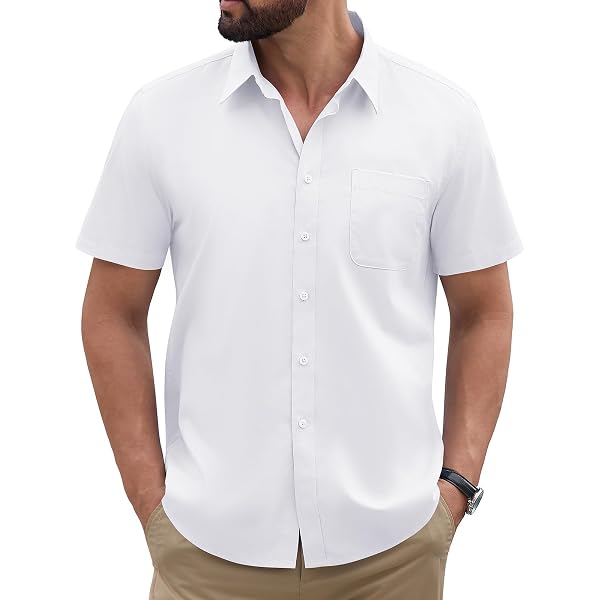 Camicia 100% Lino Premium Colletto alla Coreana a Righe da Uomo | IT