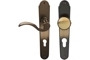 Alpertec 32212413 Panda-LS Messing brüniert PZ Drückergarnitur Türdrücker Türbeschläge Neu, für Wohnungseingangstüren DIN Links