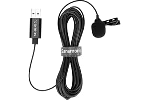 Saramonic Lavalier - Microfono USB da bavero per PC, omnidirezionale a clip per computer, Mac, laptop, YouTube, Skype, registrazione, podcasting, giochi (6 m)