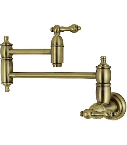 Kingston Brass KS7793ALBS Küchenarmatur Brücken-Design – Antikes Messing Mit Seitensprüher, 10,2-20,3 Cm Lochabstand